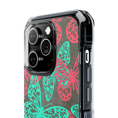 Electric Papillon · Clear Impact Magnetic Phone Case for iPhone · Pink