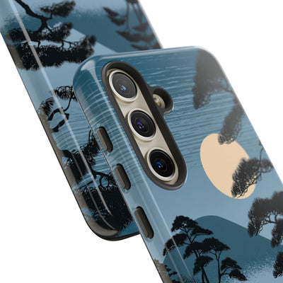 Blue Tough Phone Case for Samsung - Midnight Kyoto Pine
