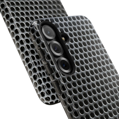Silver Tough Phone Case for Samsung - Brutalist Steel Mesh