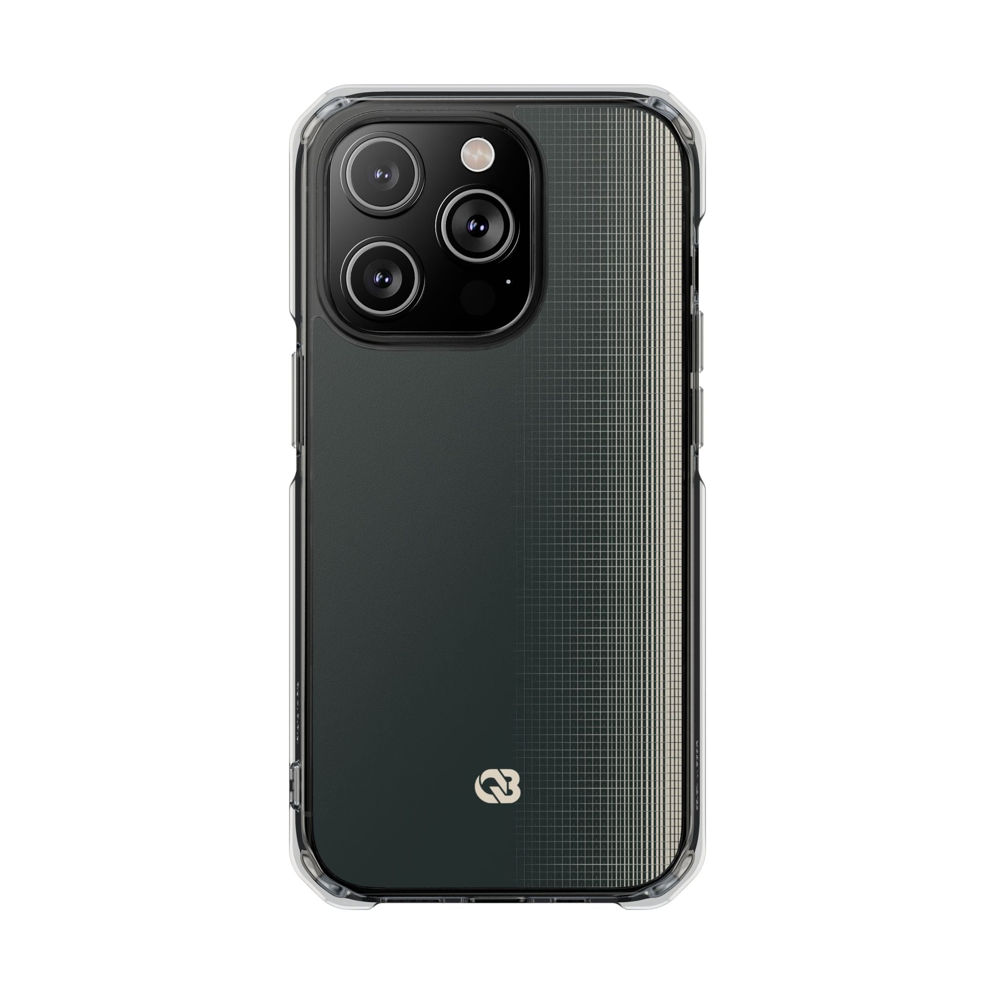 Grey Impact MagSafe Phone Case for iPhone - Charcoal Tech Grid