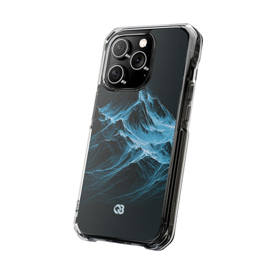 Nordic Frost Peak · Clear Impact Magnetic Phone Case for iPhone · Blue