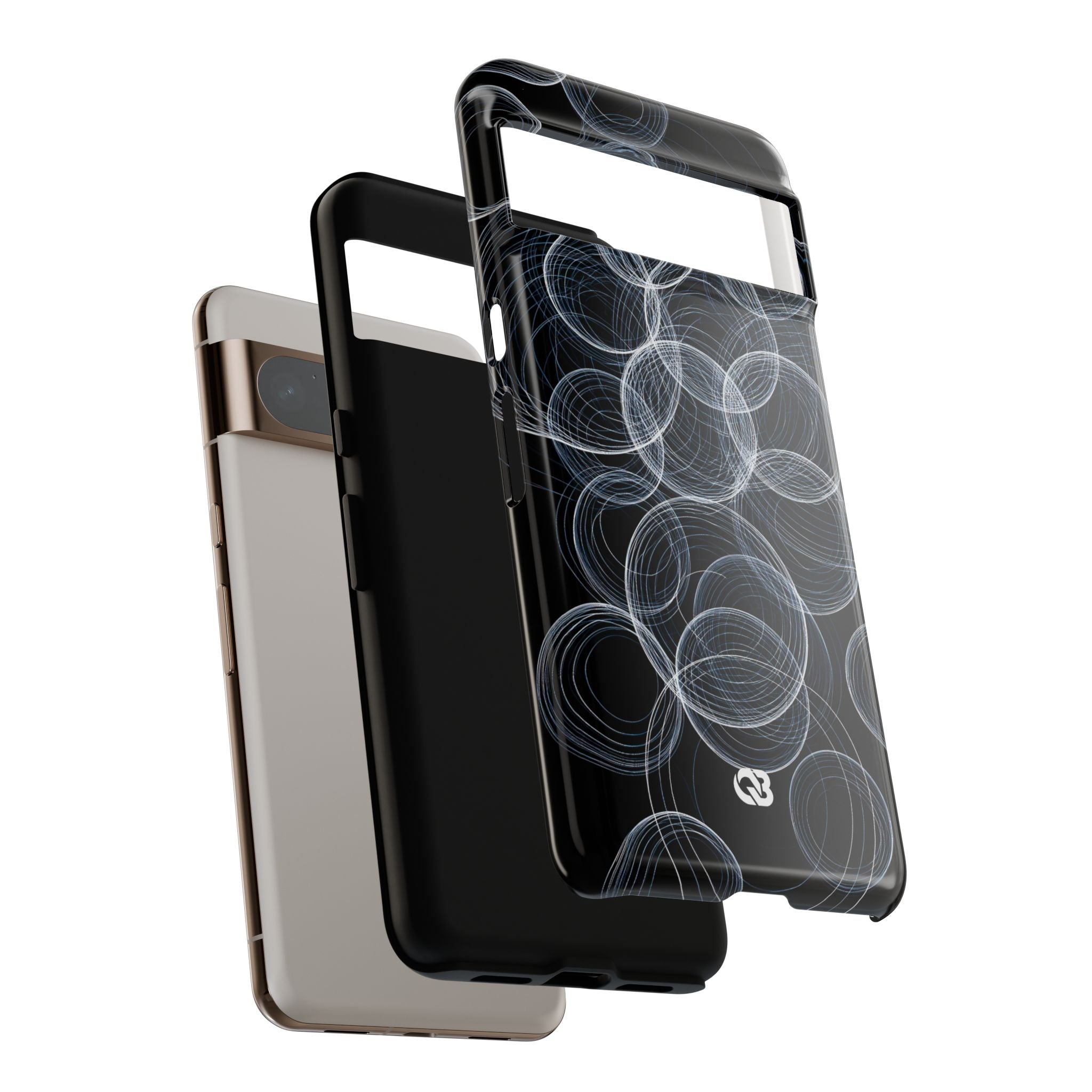 Black Tough Phone Case for Google Pixel - Frosted Ring Matrix