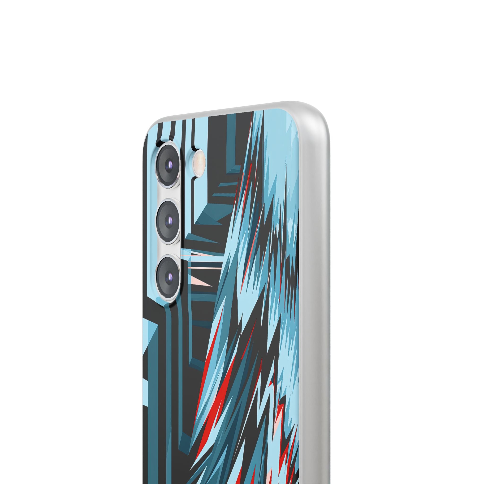 Blue Lite Phone Case for Samsung - Glitch Peak Cyan