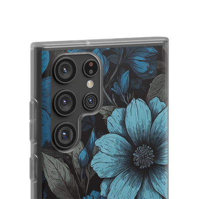 Obsidian Blue Petals · Soft Phone Case for Samsung