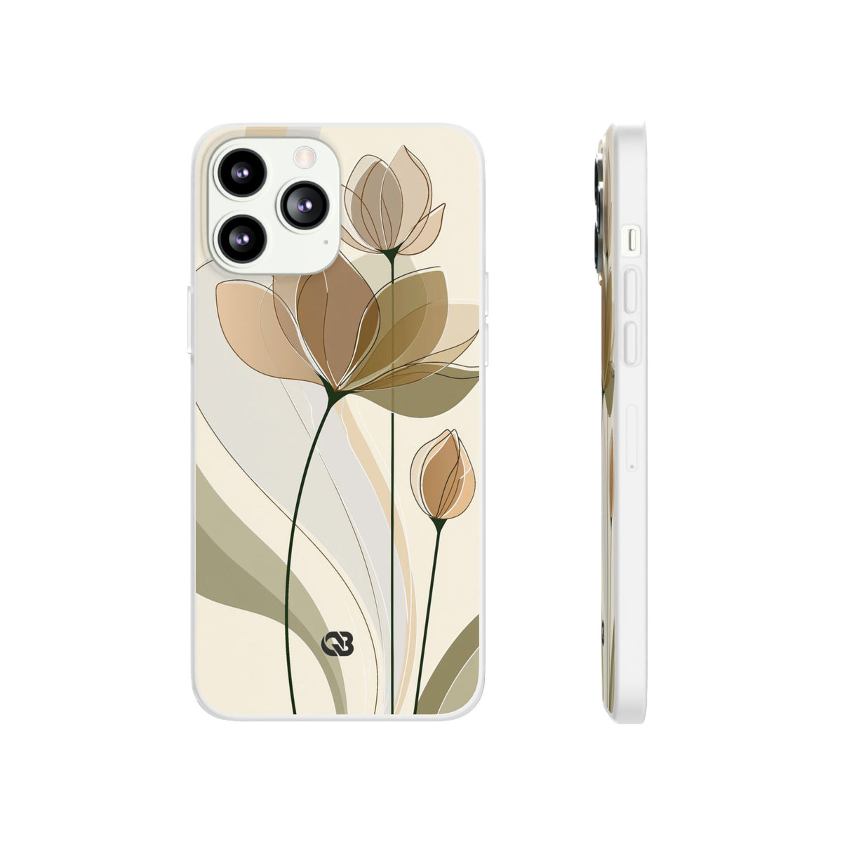 Translucent Petal Contour · Lite Phone Case for iPhone ·  Beige