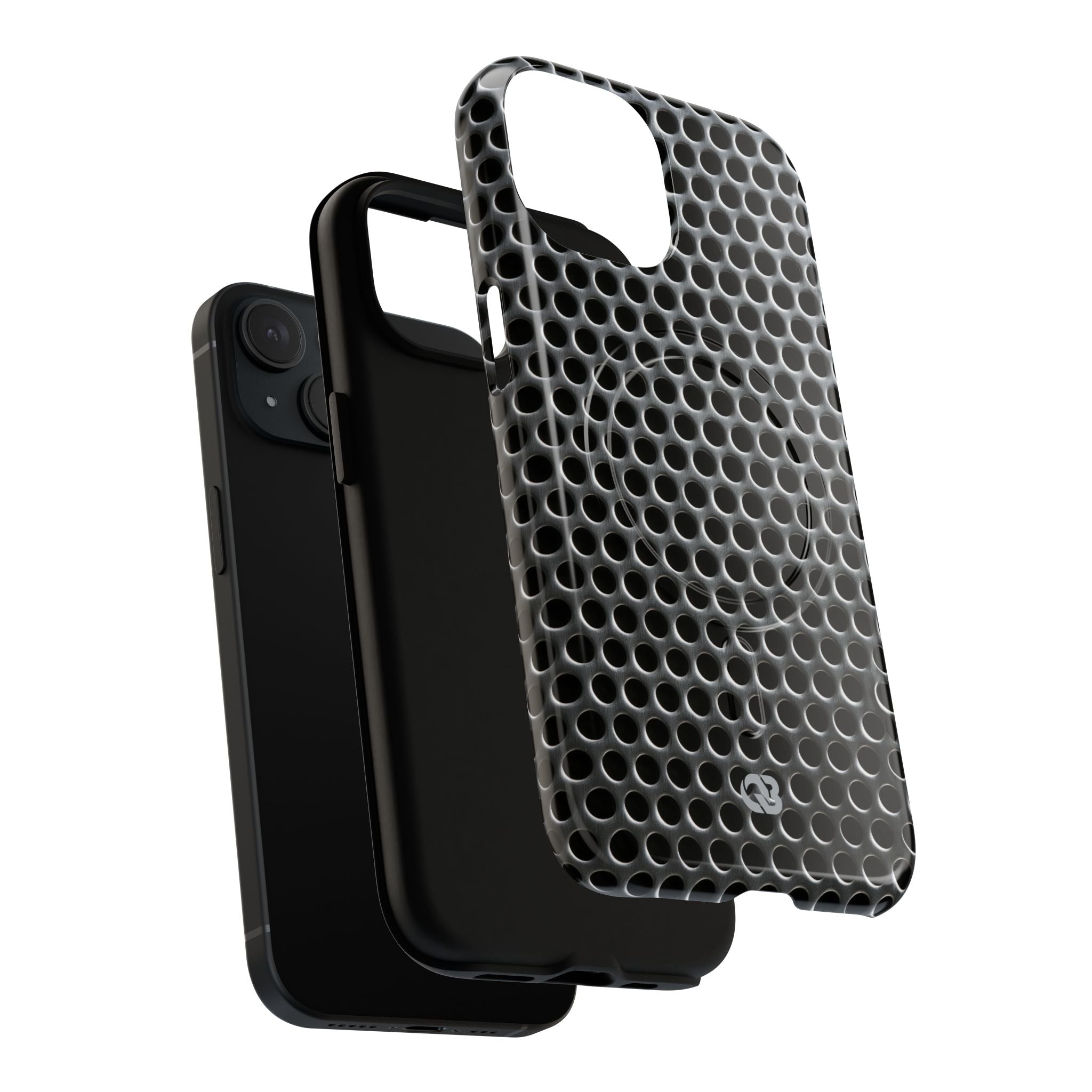 Silver Tough 2.0 Magsafe Phone Case for iPhone - Brutalist Steel Mesh