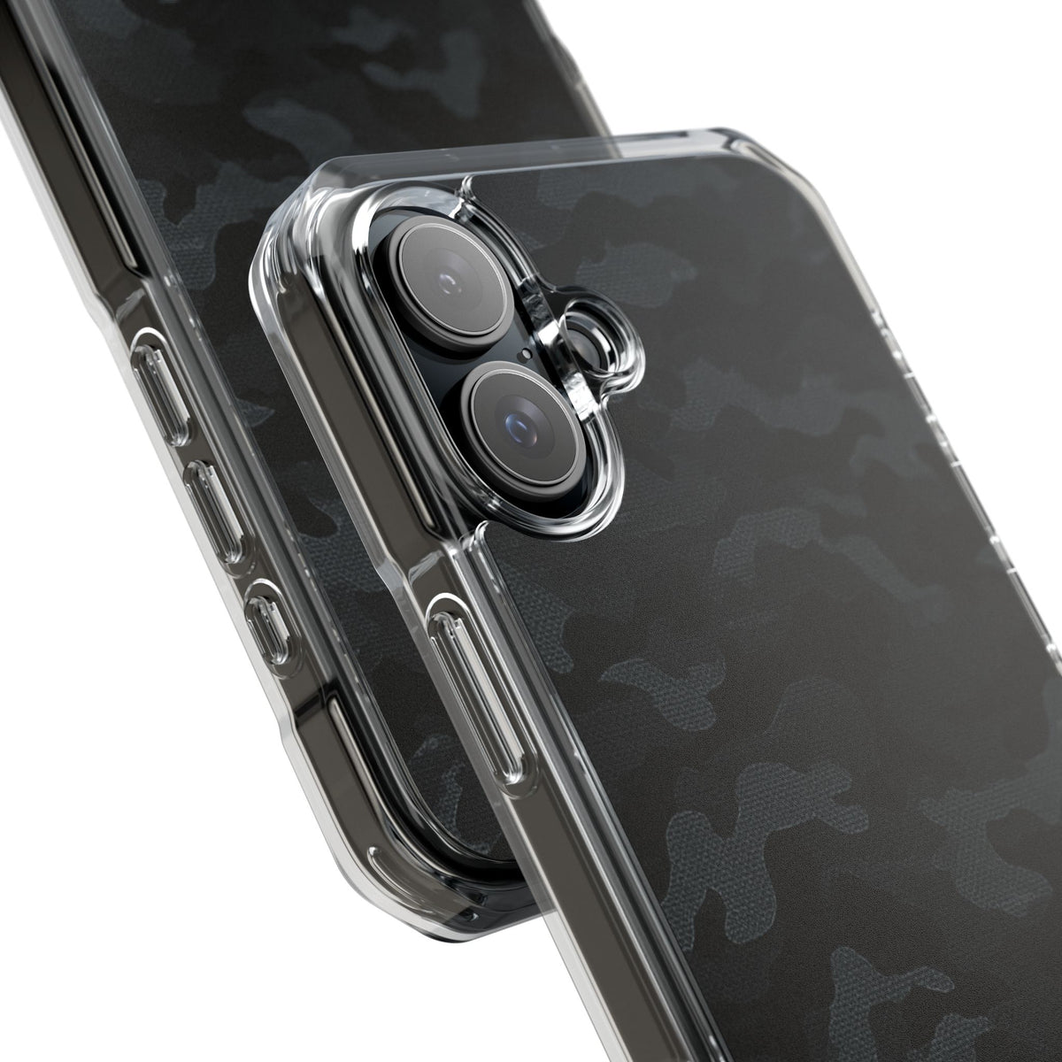 Blackout Urban Camo · Clear Impact Magnetic Phone Case for iPhone · Black