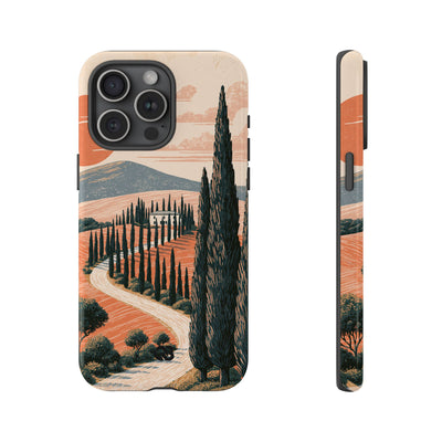 Tuscan Cypress Horizon · Tough Phone Case for iPhone · Orange