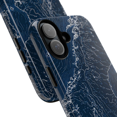 Nordic Contour Chart · Tough Phone Case for iPhone · Blue