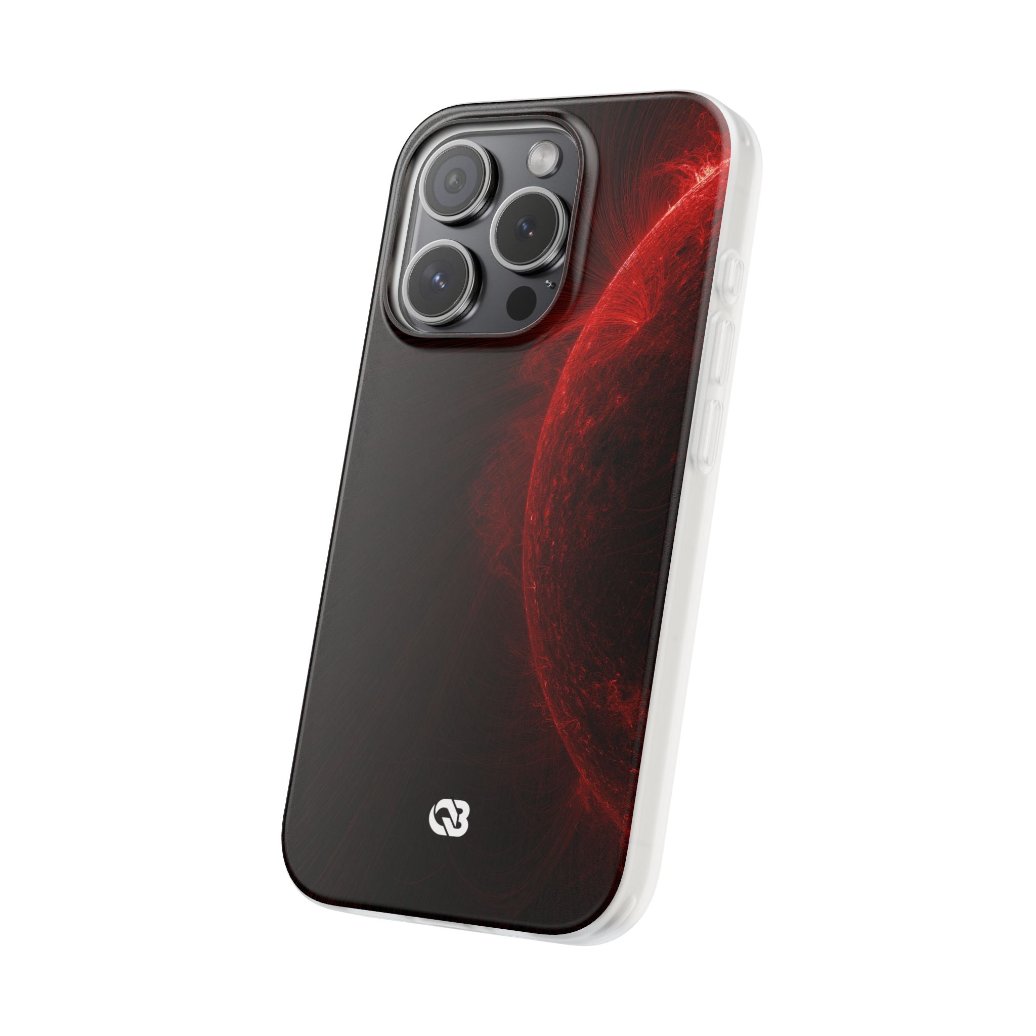 Red Lite Phone Case for iPhone - Solar Crimson Flare