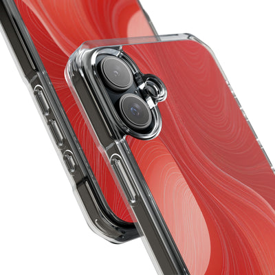 Crimson Contour · Clear Impact Magnetic Phone Case for iPhone · Red