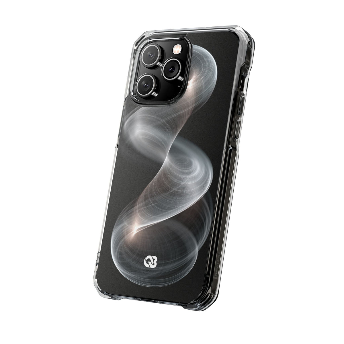 Luminous Vortex · Clear Impact Magnetic Phone Case for iPhone · Black
