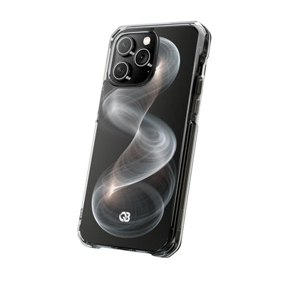 Luminous Vortex · Clear Impact Magnetic Phone Case for iPhone · Black