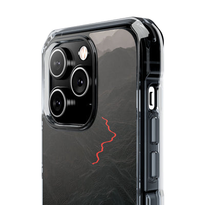 Crimson Ridge Pass · Clear Impact Magnetic Phone Case for iPhone ·  Black