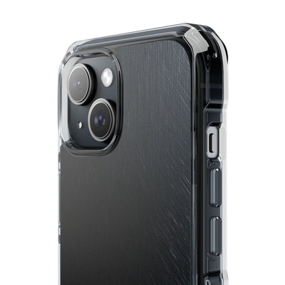 Brushed Obsidian Steel · Clear Impact Magnetic Phone Case for iPhone ·  Black
