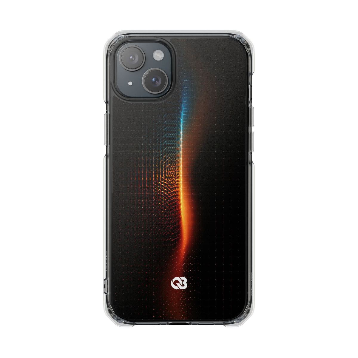 Luminous Refraction Grid · Clear Impact Magnetic Phone Case for iPhone · Black