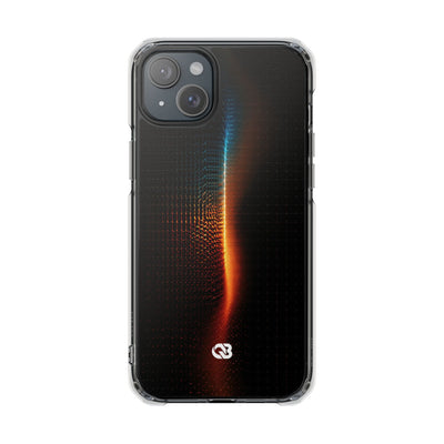 Luminous Refraction Grid · Clear Impact Magnetic Phone Case for iPhone · Black