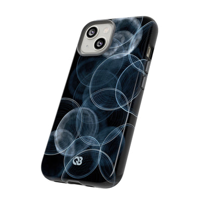 Blue Tough Phone Case for iPhone - Cyan Pulse Ripple