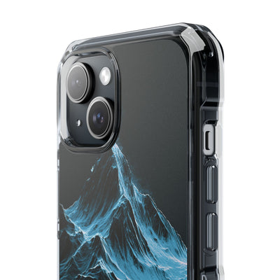 Nordic Frost Peak · Clear Impact Magnetic Phone Case for iPhone · Blue