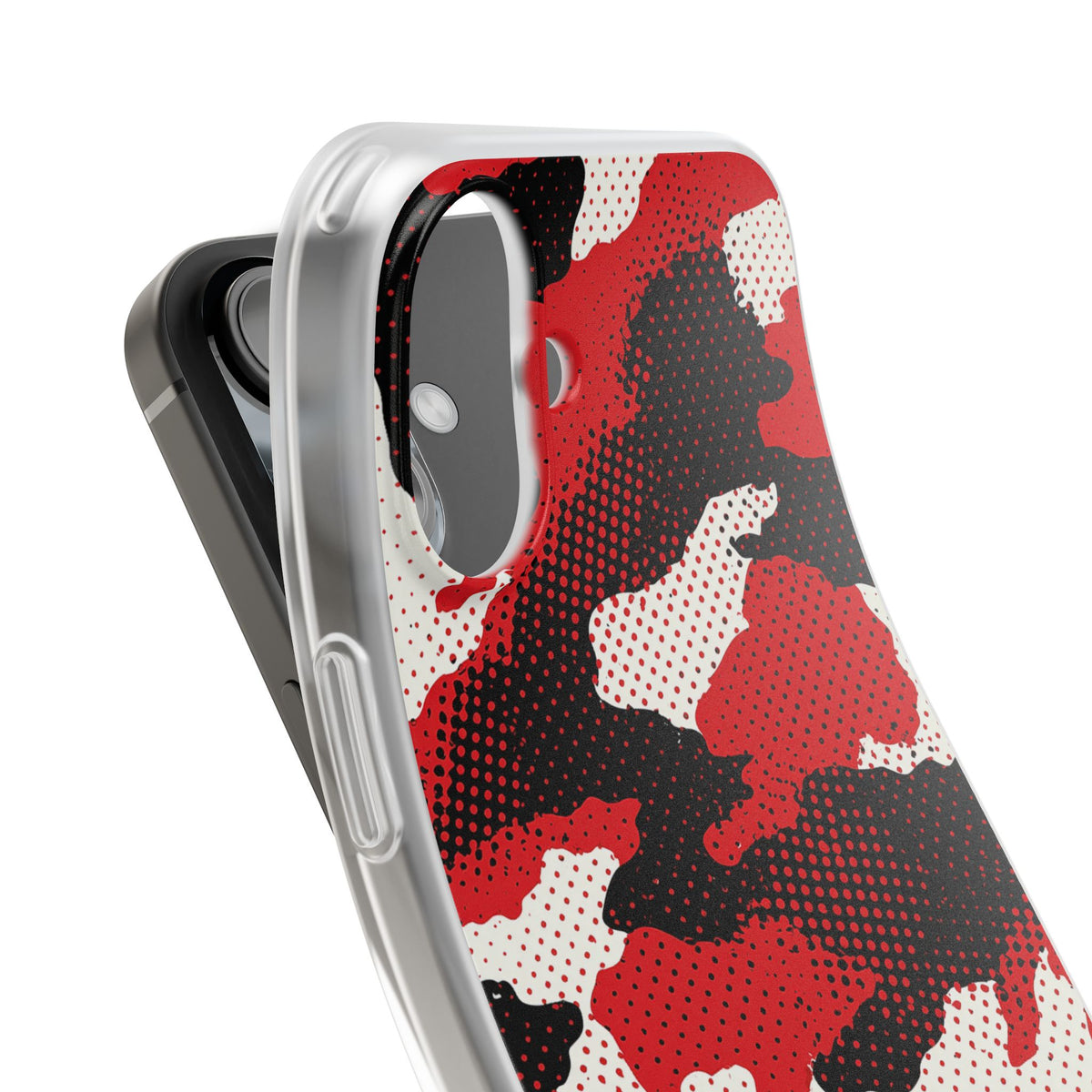 Crimson Halftone Camo · Lite Phone Case for iPhone ·  Red