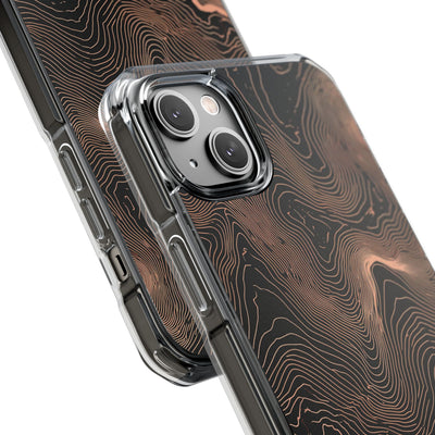 Orange Impact MagSafe Phone Case for iPhone - Salmon Ridge Topo