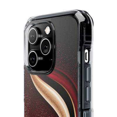 Gilded Crimson Flow · Clear Impact Magnetic Phone Case for iPhone · Red