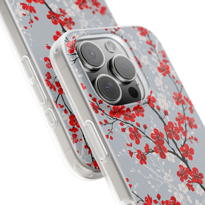 Grey Lite Phone Case for iPhone - Crimson Sakura Slate