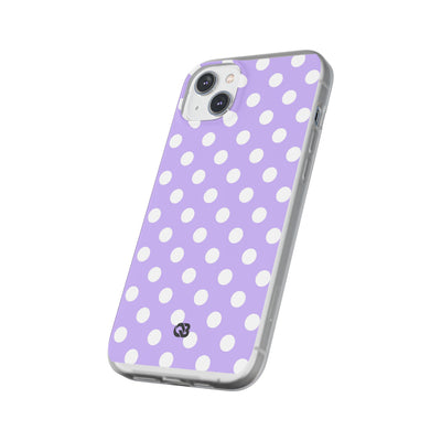 Lavender Polka Grid · Soft Phone Case for iPhone