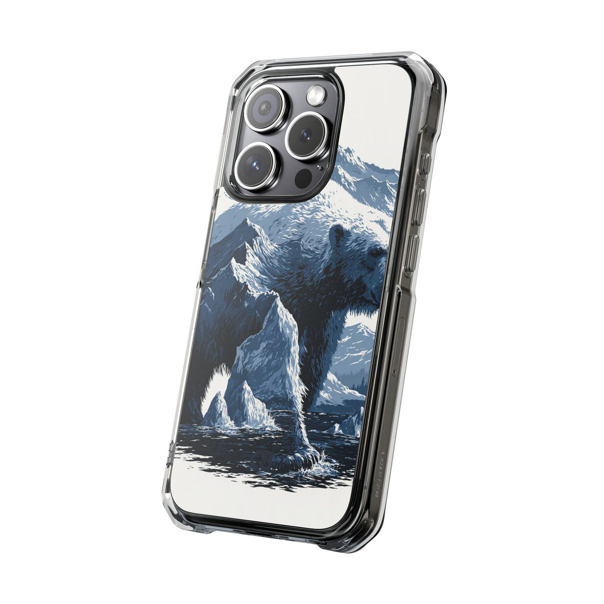 Fjord Summit Bear · Clear Impact Magnetic Phone Case for iPhone · Blue