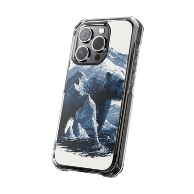 Fjord Summit Bear · Clear Impact Magnetic Phone Case for iPhone · Blue