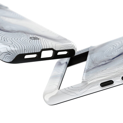 White Tough Phone Case for Google Pixel - Nordic Ridge Topo