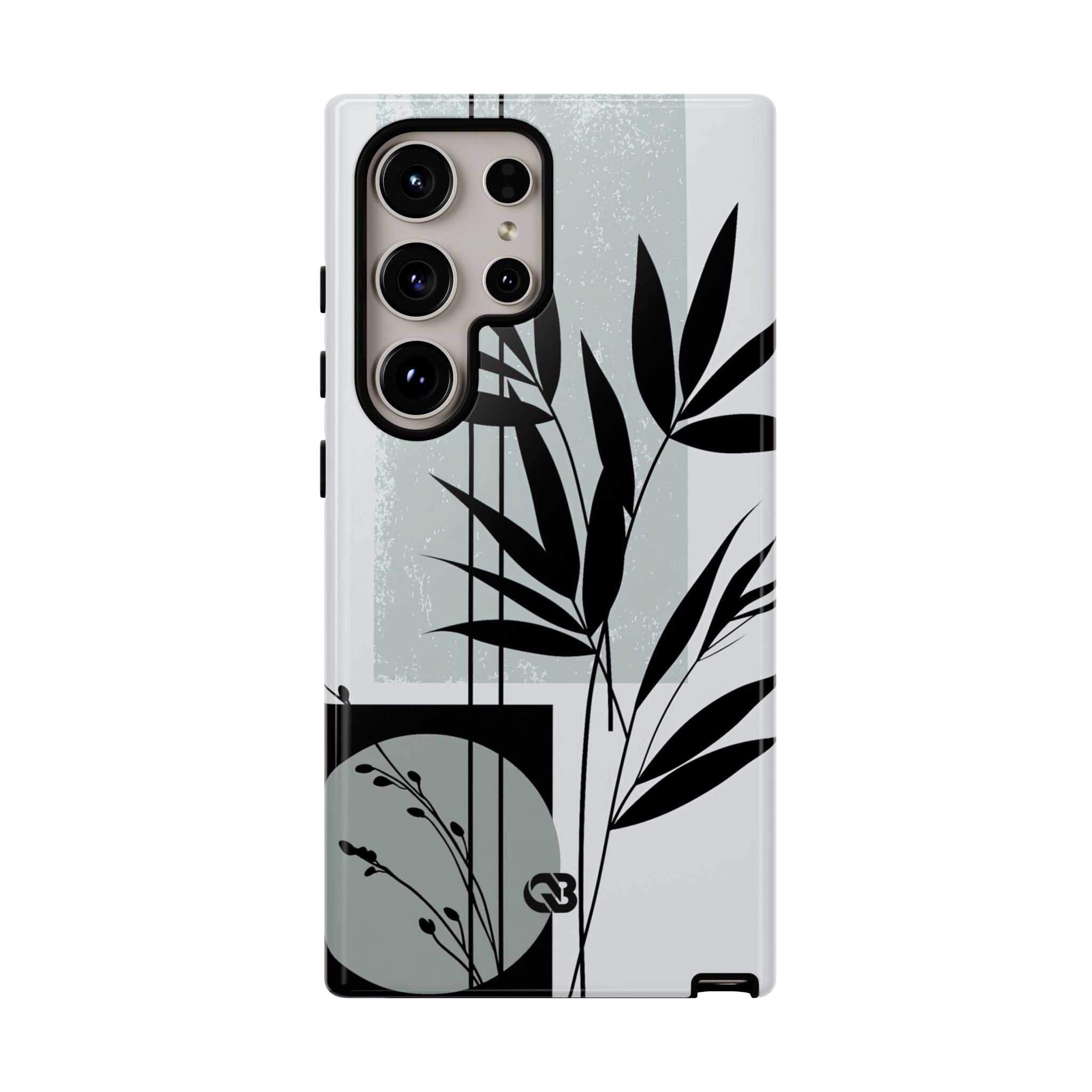 Grey Tough Phone Case for Samsung - Sage Bamboo Noir