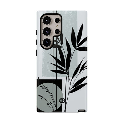 Grey Tough Phone Case for Samsung - Sage Bamboo Noir