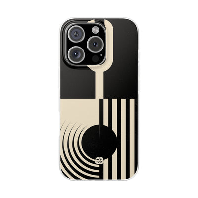 Black Lite Phone Case for iPhone - Ivory Signal Grid