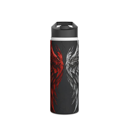 Crimson Silver Wings - Stainless Steel Water Bottle