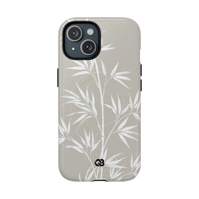Beige Tough 2.0 Magsafe Phone Case for iPhone - Sandstone Bamboo Stalks