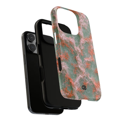 Coral Pixel Matrix · Tough Phone Case for iPhone · Green