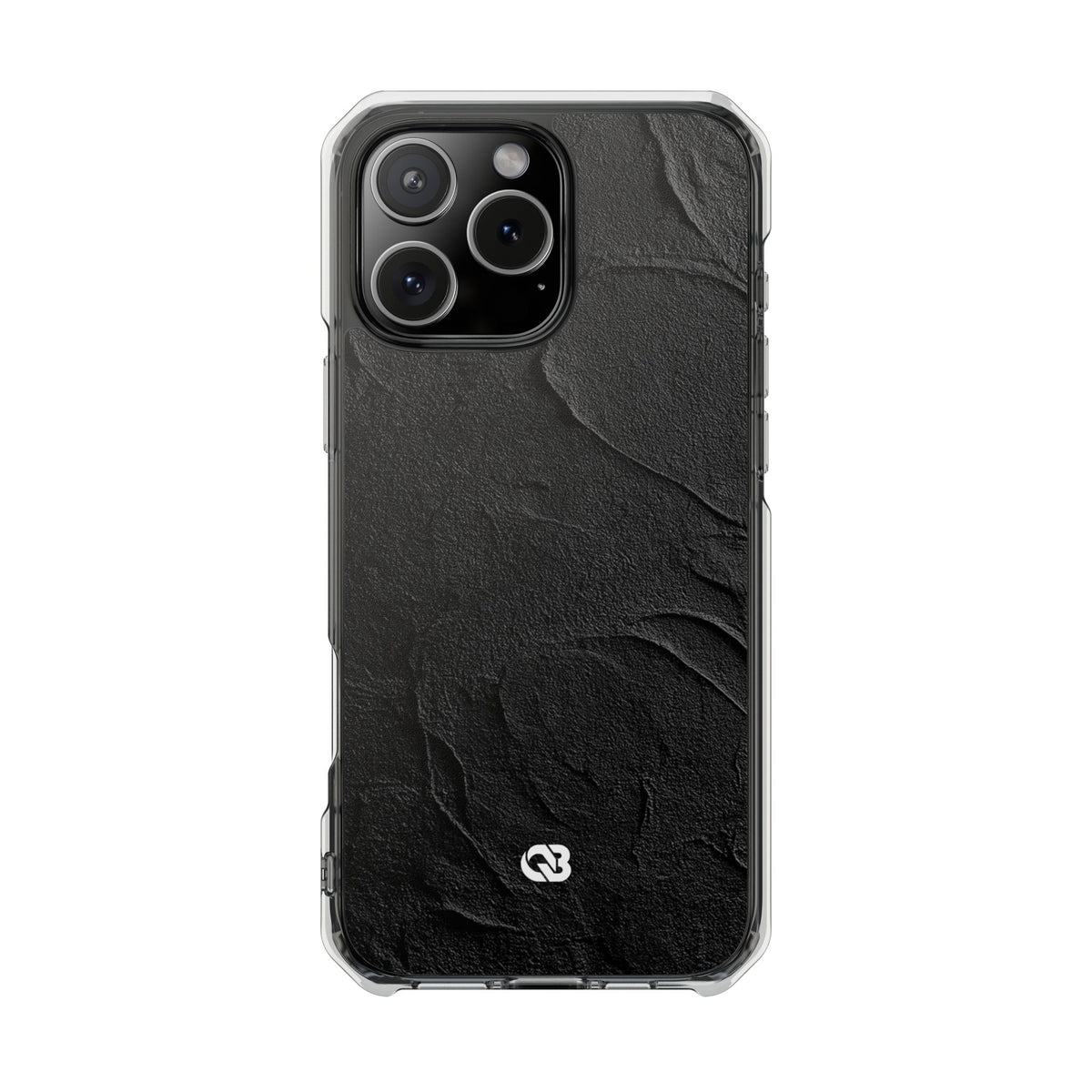 Obsidian Stucco Relief · Clear Impact Magnetic Phone Case for iPhone ·  Black