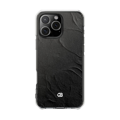 Obsidian Stucco Relief · Clear Impact Magnetic Phone Case for iPhone ·  Black