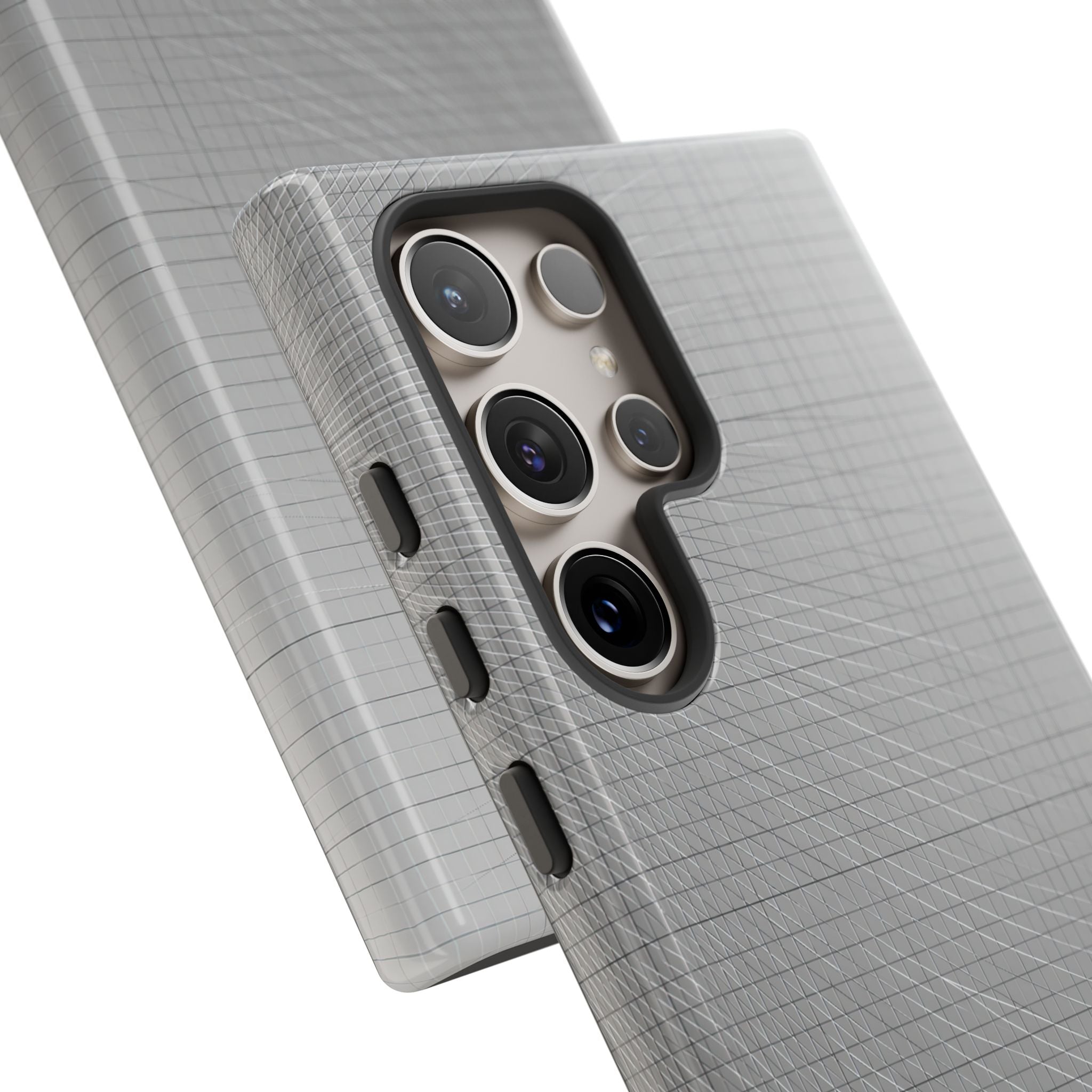 Grey Tough Phone Case for Samsung - Chrome Mesh Warp