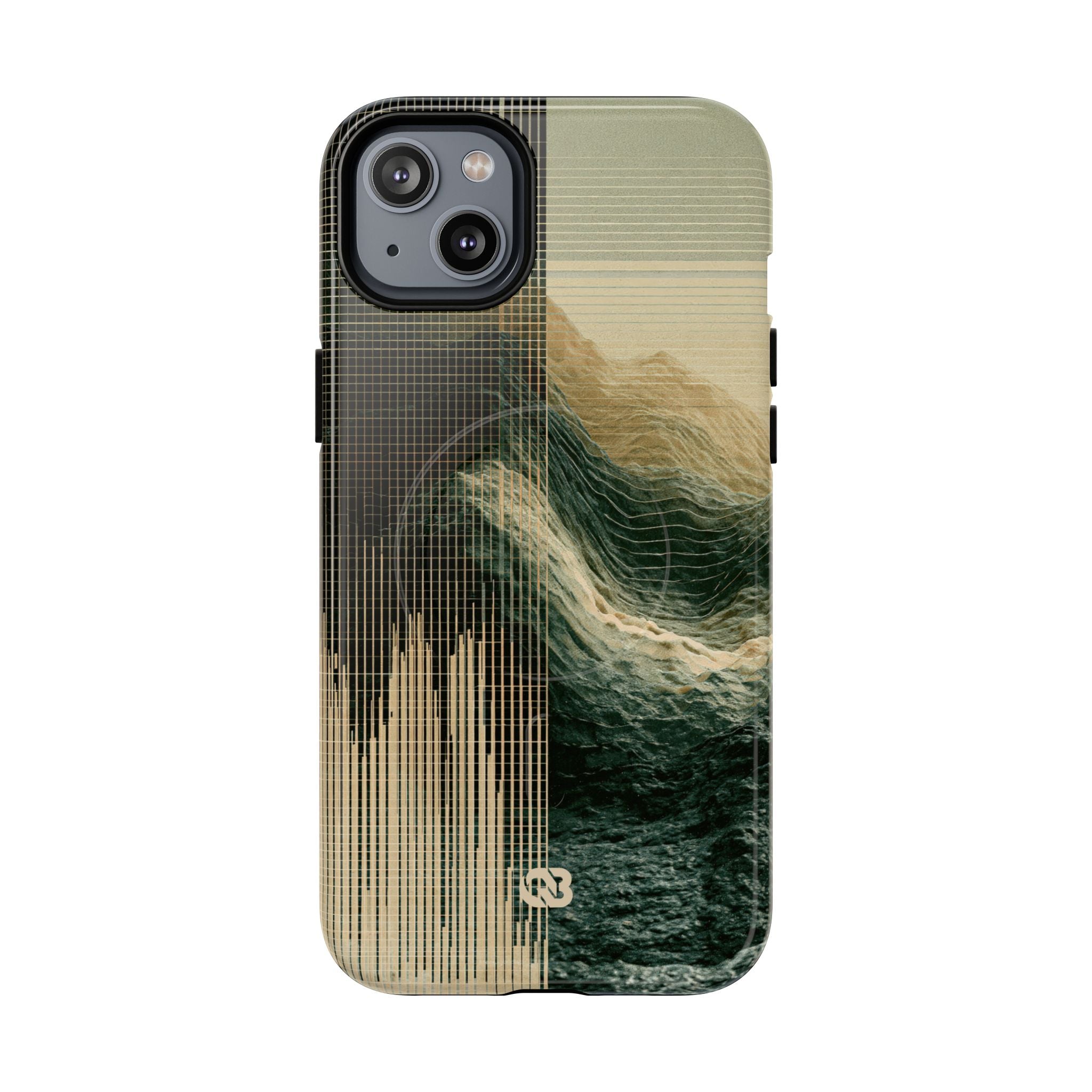 Beige Tough 2.0 Magsafe Phone Case for iPhone - Veridian Data Ridge