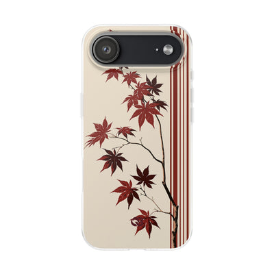 Red Lite Phone Case for iPhone - Crimson Momiji Stripe