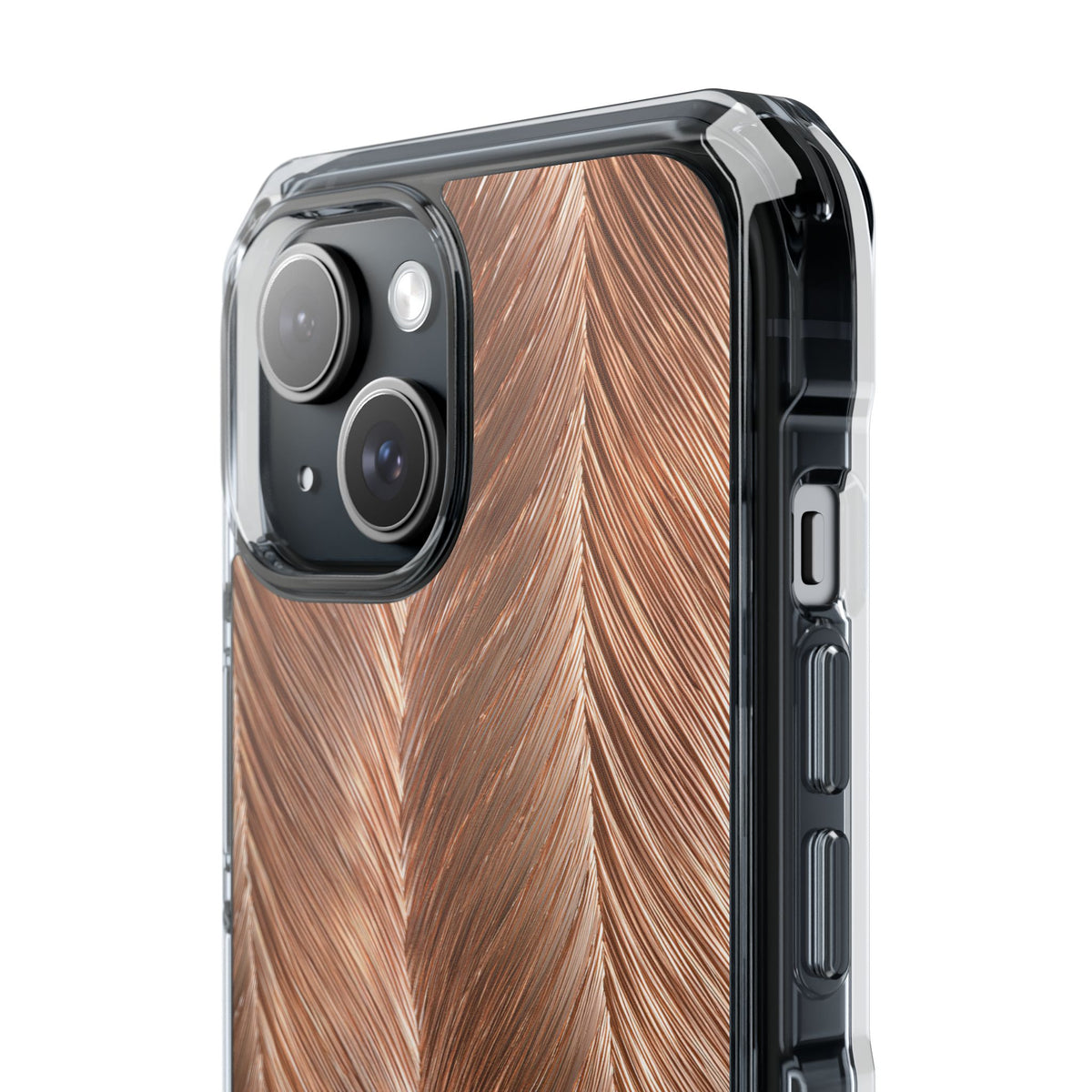 Rose Gold Weave · Clear Impact Magnetic Phone Case for iPhone · Brown