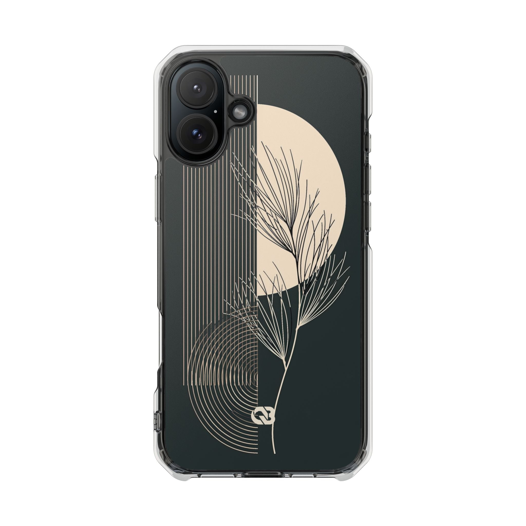 Black Impact MagSafe Phone Case for iPhone - Obsidian Sand Willow