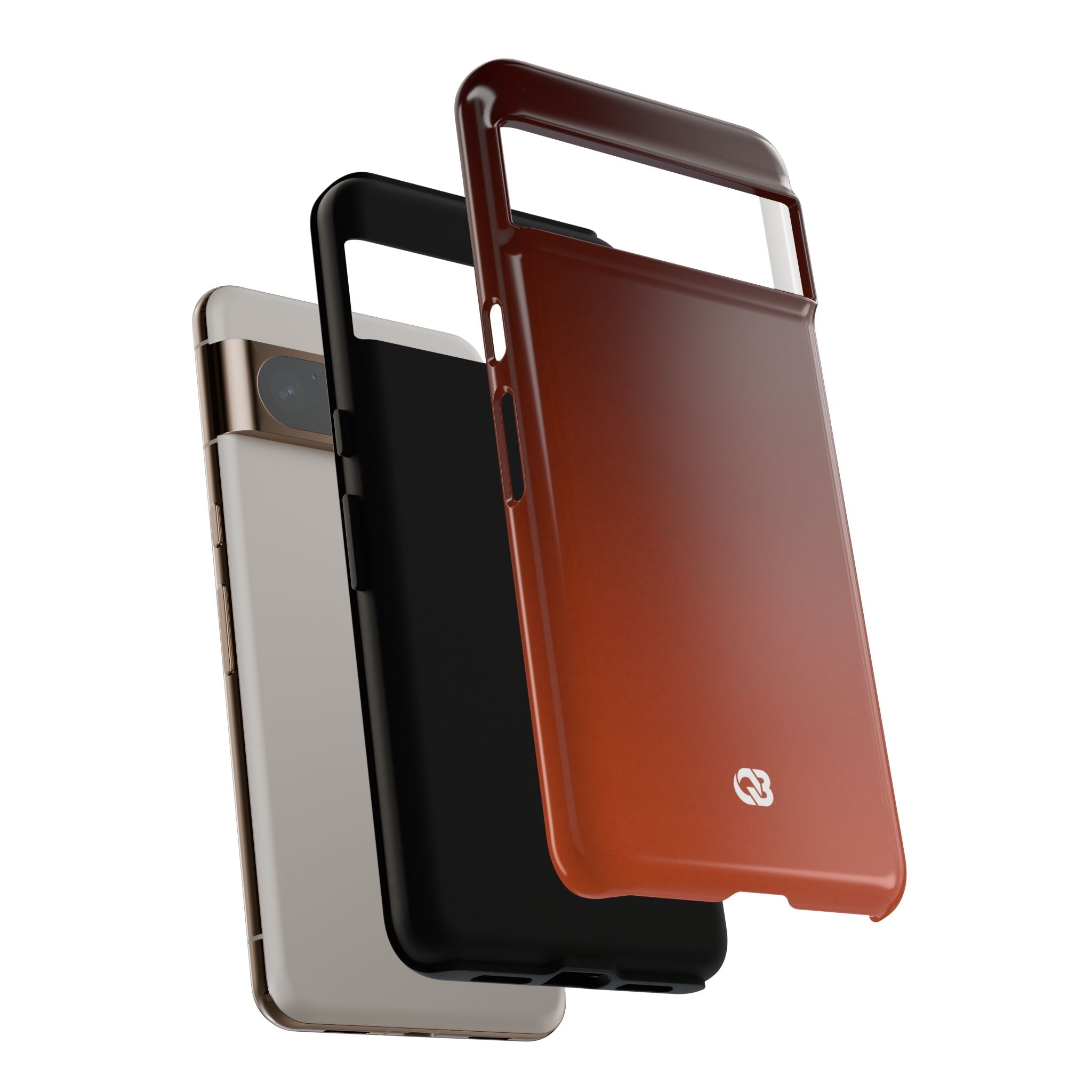 Orange Tough Phone Case for Google Pixel - Obsidian Ember Fade