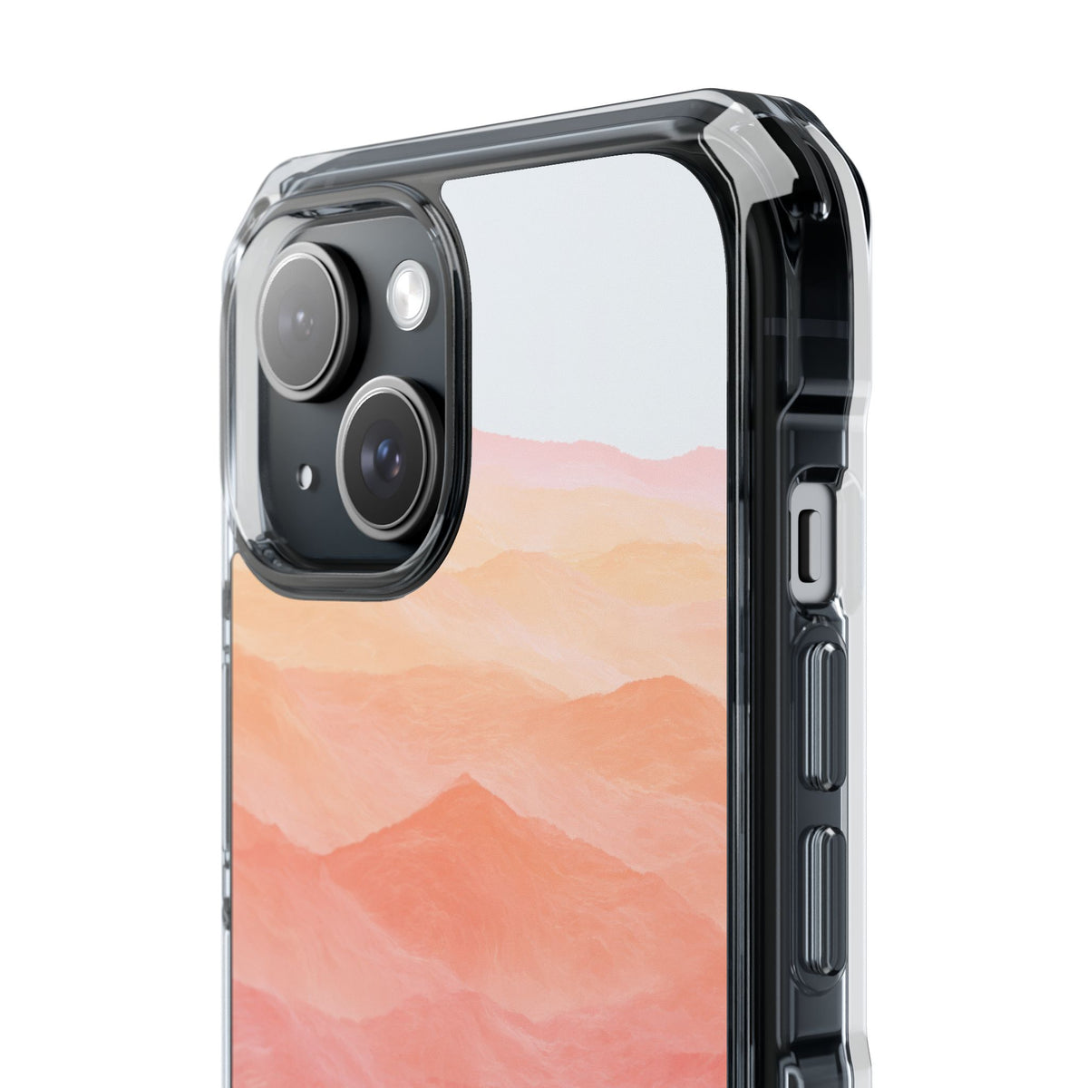 Alpenglow Ridge Vista · Clear Impact Magnetic Phone Case for iPhone · Orange