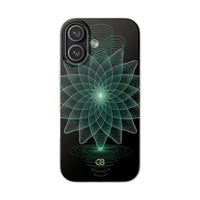 Green Lite Phone Case for iPhone - Cyan Signal Bloom