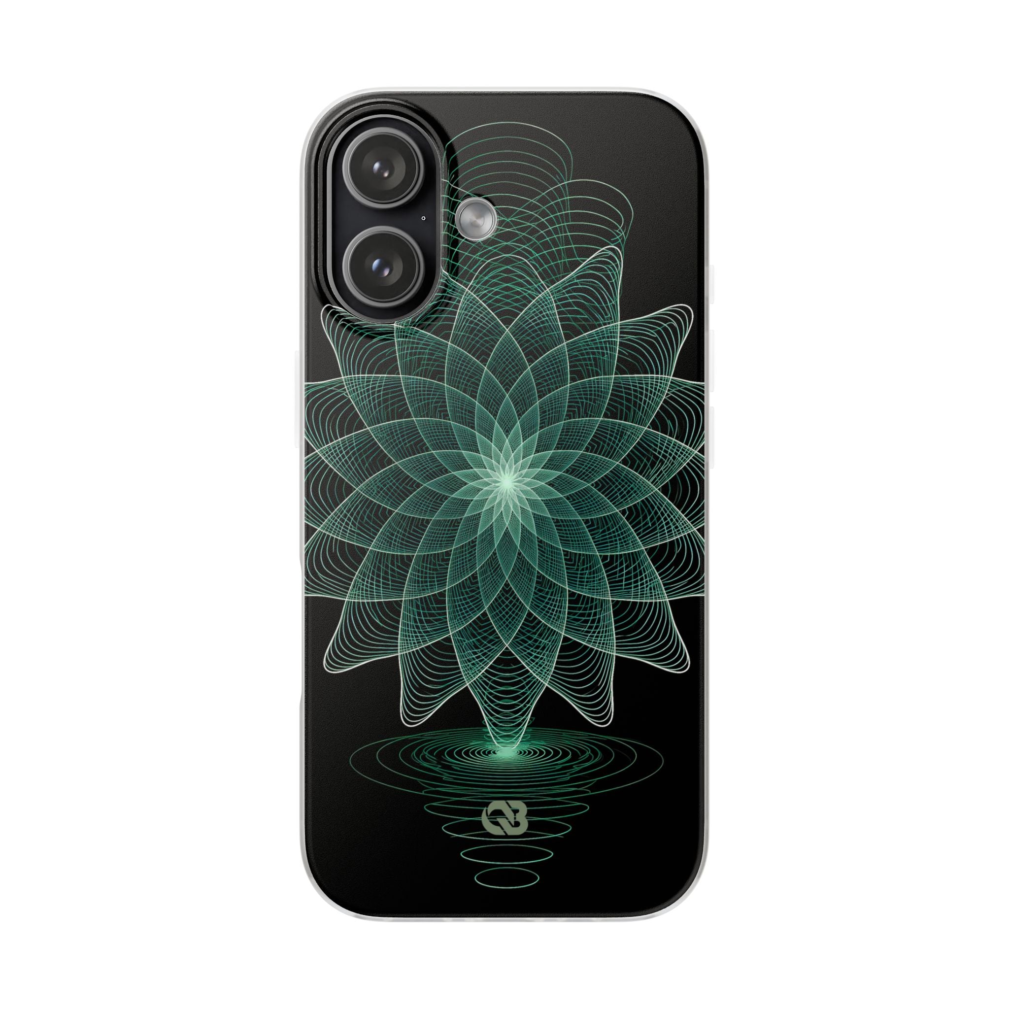 Green Lite Phone Case for iPhone - Cyan Signal Bloom