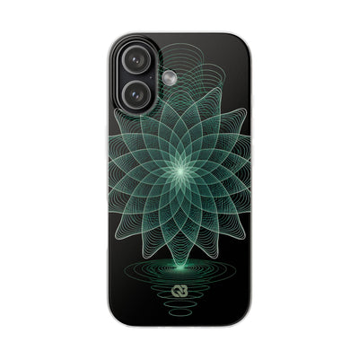Green Lite Phone Case for iPhone - Cyan Signal Bloom