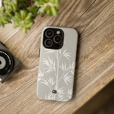 Beige Tough Phone Case for iPhone - Sandstone Bamboo Stalks